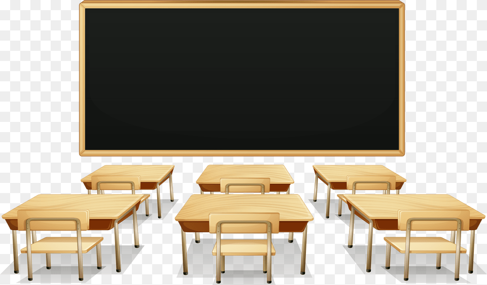 Student Clipart Desk Tables And Chairs Classroom, Architecture, School, Furniture, Building Free Png Download