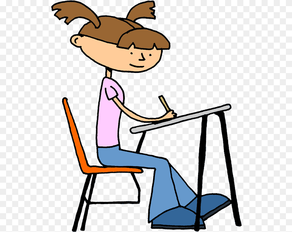 Student Doing School Desk Teacher Clip Art Student Writing Clip Art, Person, Face, Head, Sitting Free Png Download