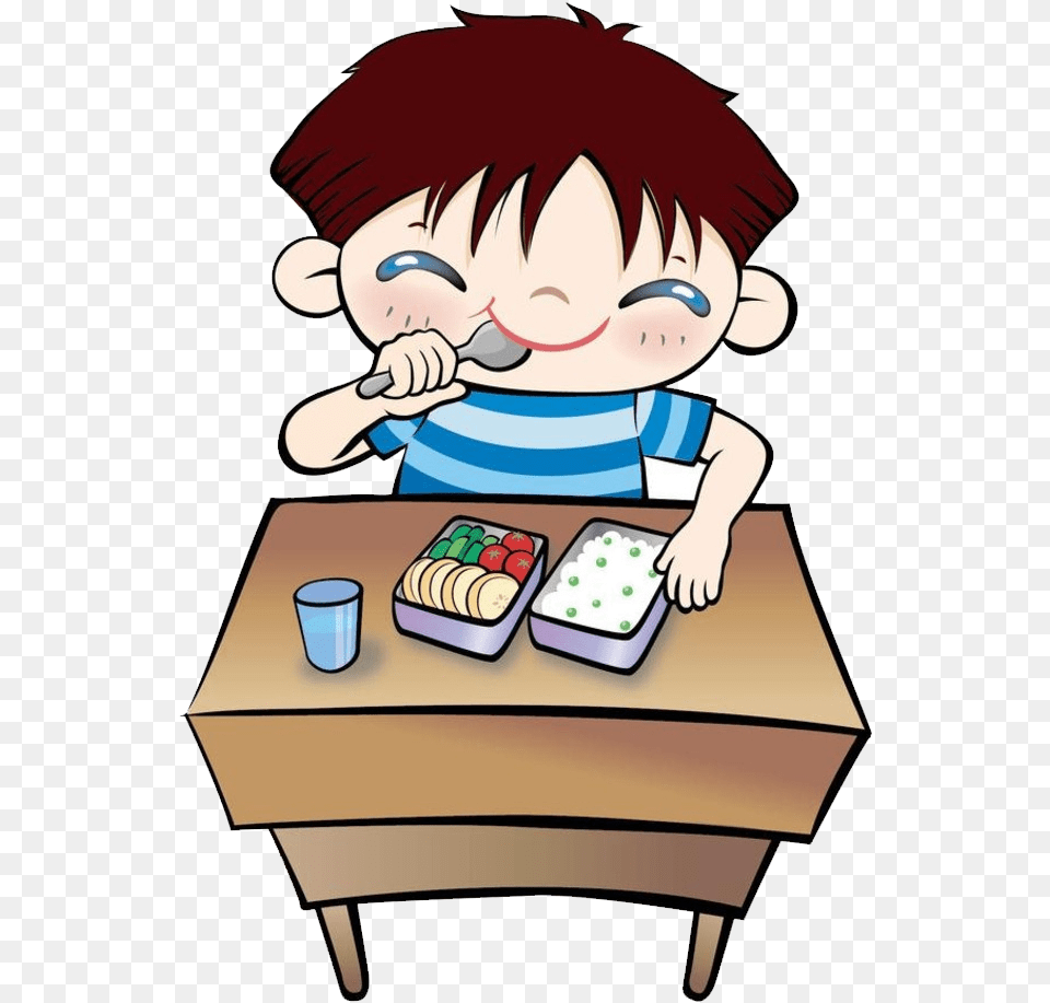 Student Eating Lunch Clip Art, Book, Publication, Comics, Baby Png Image