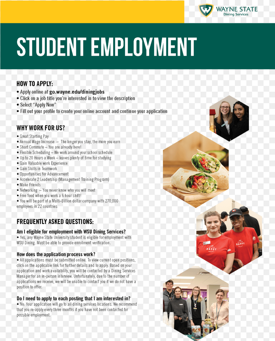 Student Employment Handout, Lunch, Advertisement, Poster, Meal Png Image
