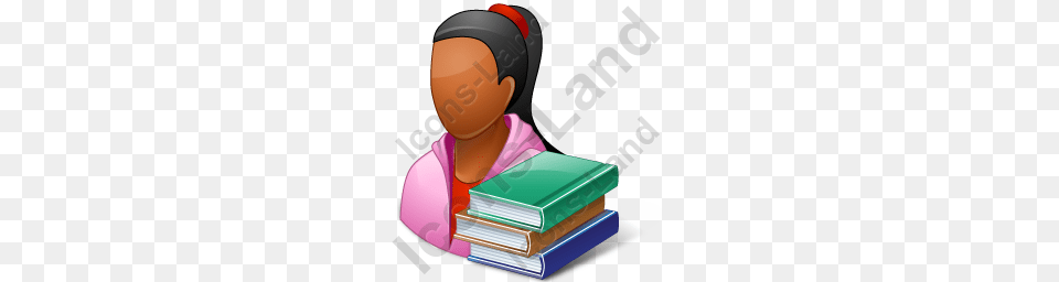 Student Female Dark Icon Pngico Icons, Person, Reading, Face, Head Png Image