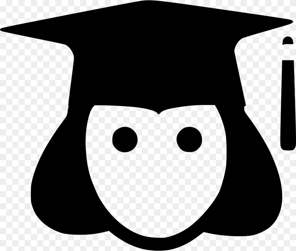 Student Girl Comments Female Education Icon, Graduation, People, Person, Stencil Free Png Download