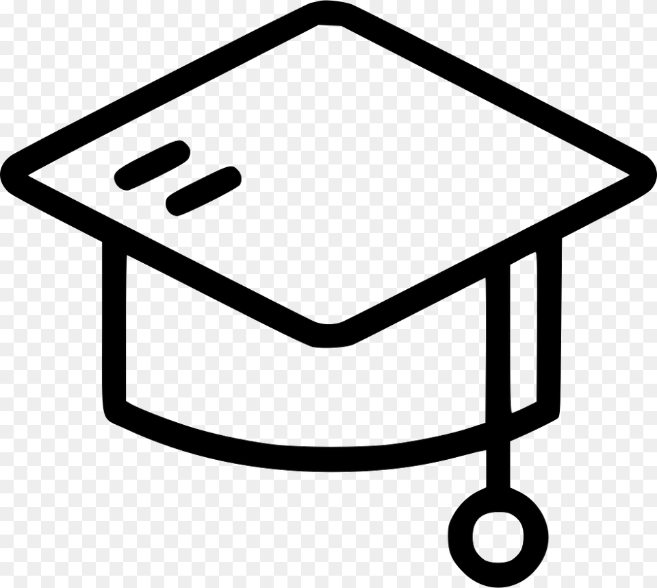 Student Graduation Hat School Education Icon White Without Background, People, Person, Stencil, Bow Free Png Download