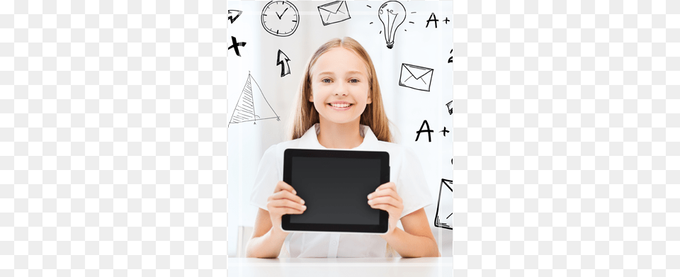 Student Holding Technology Device Mtg International Mathematics Olympiad Imo Work Book, Computer, Electronics, Tablet Computer, Face Png