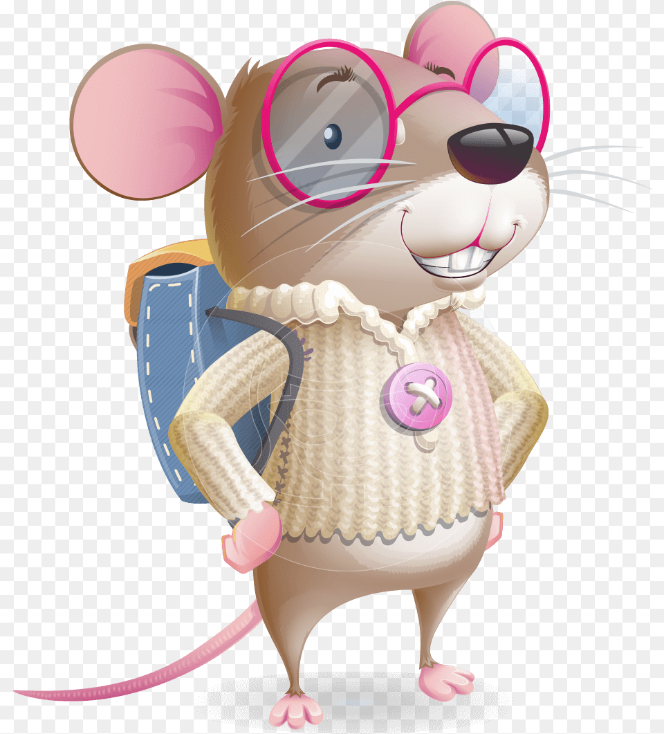 Student Mouse Kid Cartoon Vector Character Cartoon, Book, Comics, Publication, Figurine Png Image