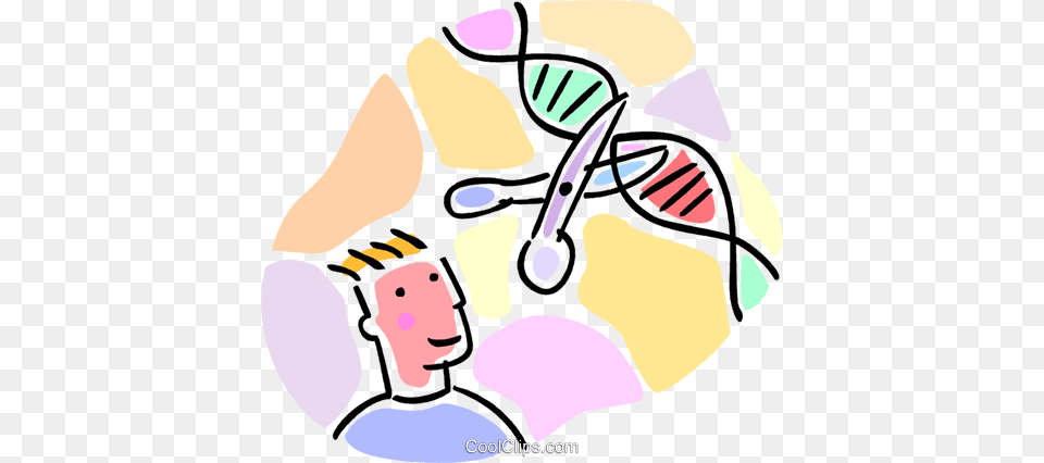 Student Observing A Dna Strand Royalty Vector Clip Art, Graphics, Person, Face, Head Free Transparent Png