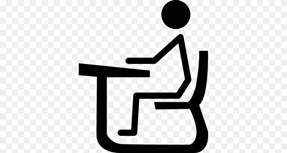 Student Of Stick Man Sitting On A Chair On Class Desk, Furniture, Smoke Pipe Png