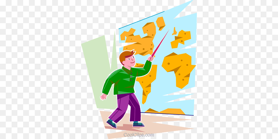 Student Pointing To A Location On A Map Royalty Vector Clip, Boy, Child, Male, Person Png