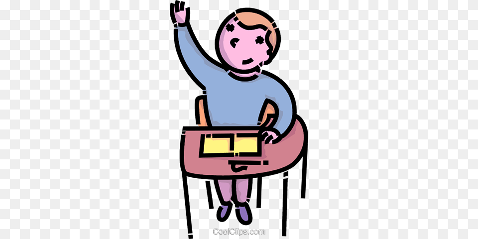 Student Raising His Hand In Class Royalty Vector Clip Art, Baby, Person, Face, Head Free Png