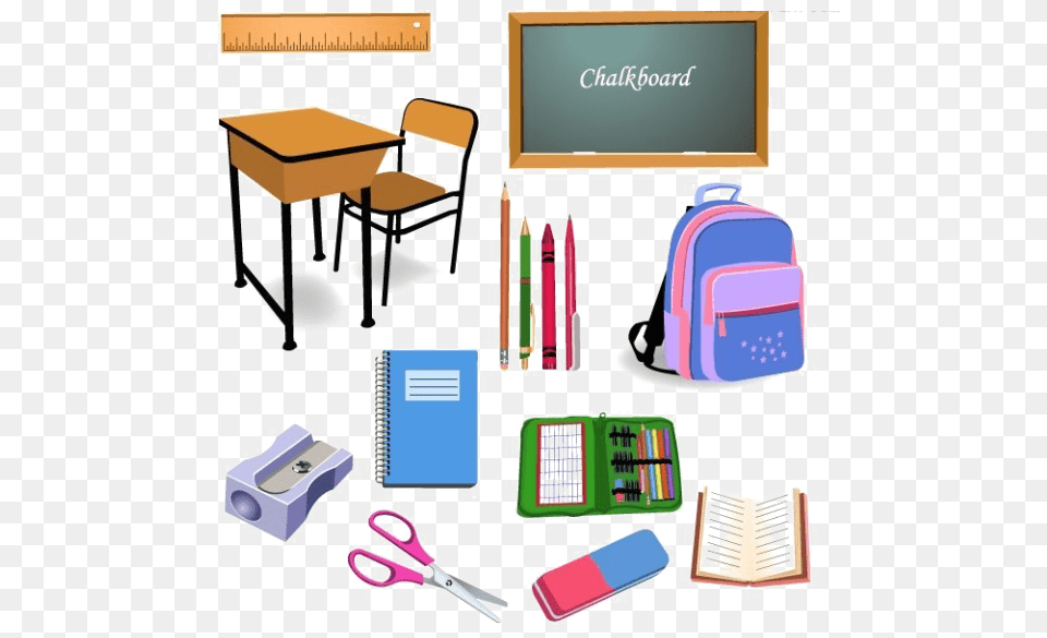 Student School Classroom Object Clip Art Objects In The School, Chair, Furniture, Desk, Table Png