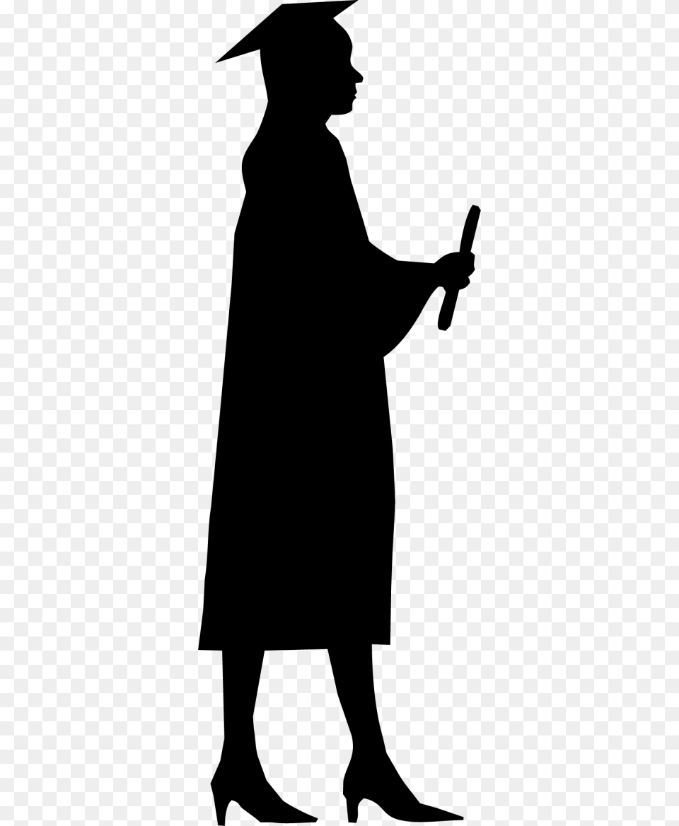 Student Silhouette, Gray Free Png Download
