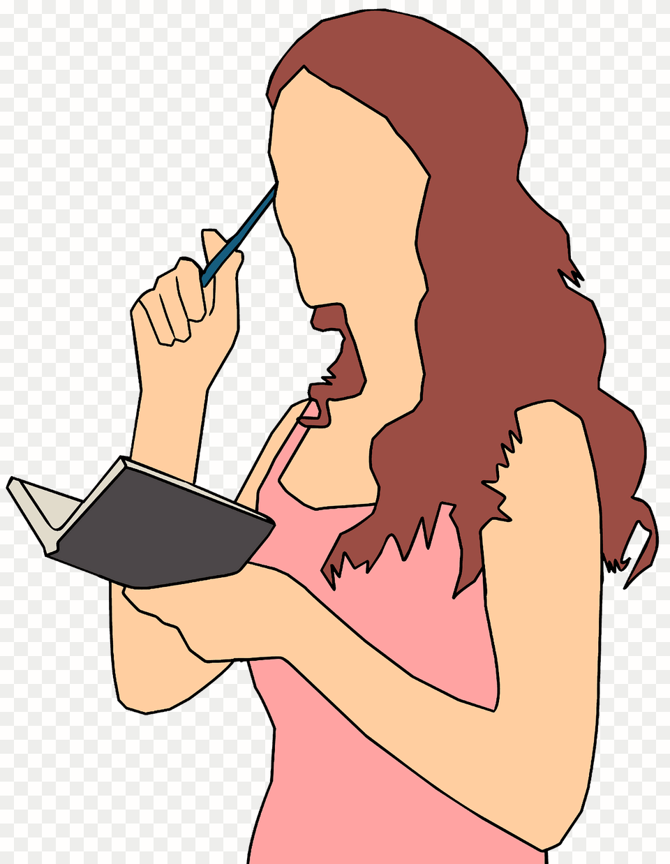 Student Studying Clipart, Person, Face, Head, Brush Png