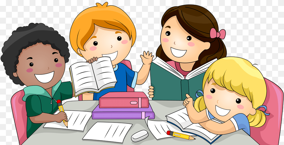 Student Studying Clipart Studying Cartoon, Book, Comics, Publication, Baby Free Png