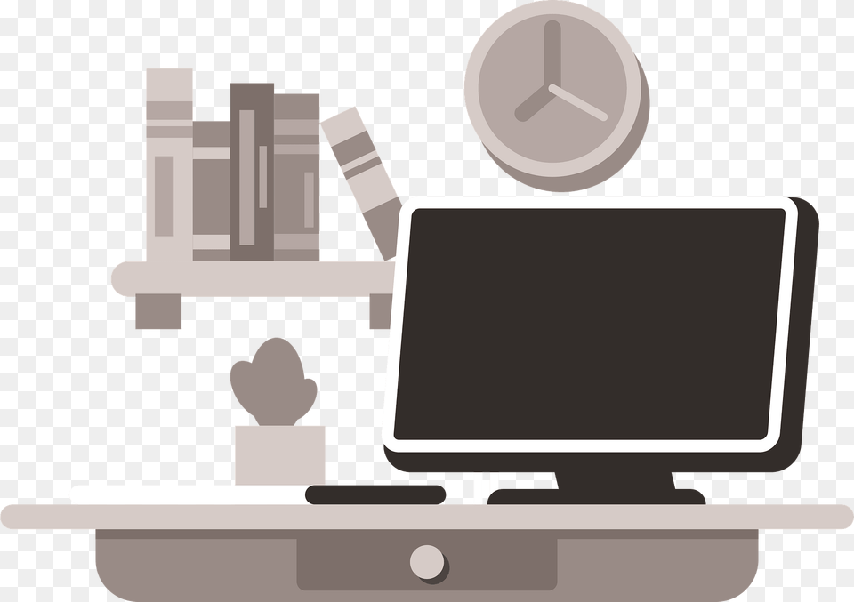 Student Workplace Clipart, Computer, Electronics, Pc, Table Free Png
