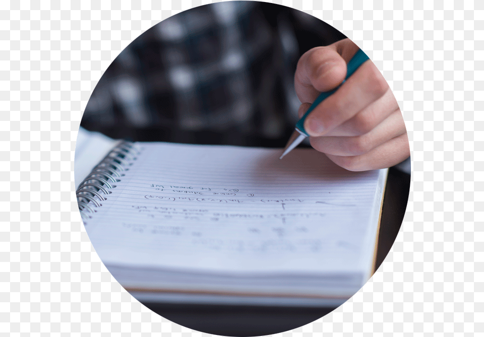 Student Writing In Notebook, Text Free Png Download