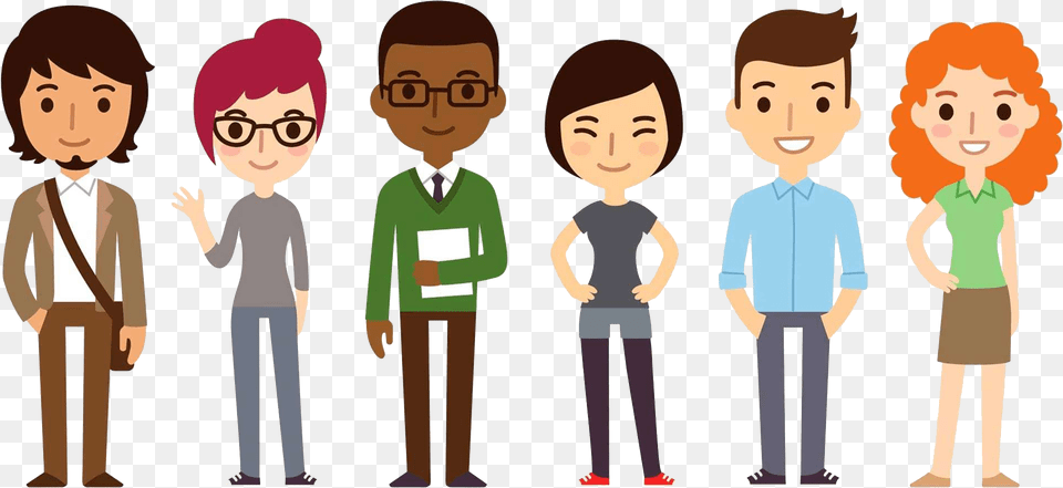 Students Cartoon Group Of People, Boy, Child, Male, Person Free Png