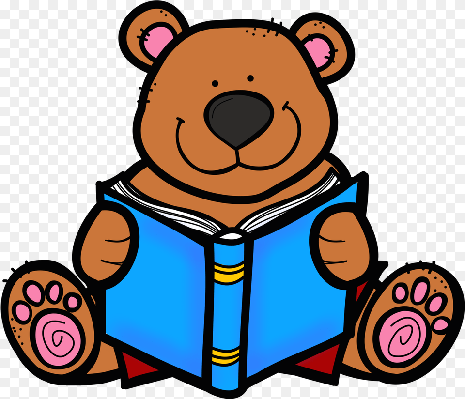 Students Clipart Reading Animal Reading Clipart, Toy, Teddy Bear Png Image