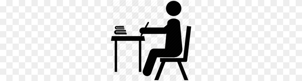 Students Working Together Black And White Clipart, Desk, Furniture, Table, Person Free Png Download