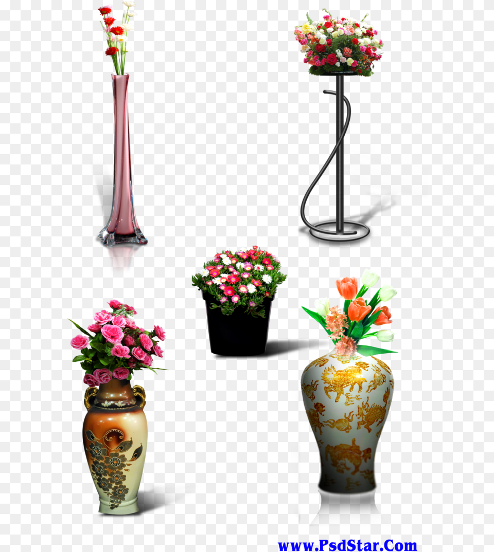 Studio Flower Pot, Vase, Flower Arrangement, Flower Bouquet, Pottery Png Image