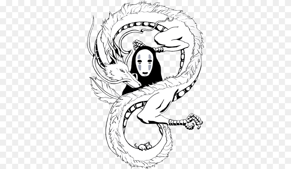 Studio Ghibli Line Art, Dragon, Adult, Female, Person Free Png