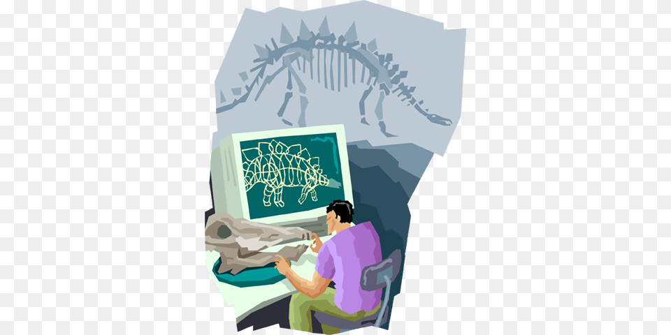 Studying Dinosaur Bones Royalty Vector Clip Art Paleontology, Adult, Male, Man, Person Free Transparent Png