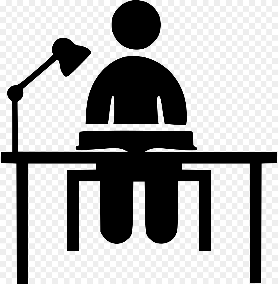 Studying On Desk Iii Studying Icon, Electrical Device, Microphone, Stencil, People Png Image