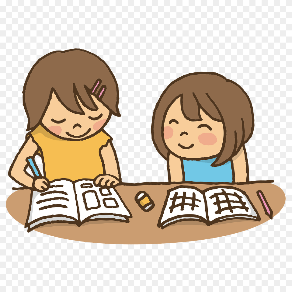 Studying Together Clipart, Person, Reading, Book, Publication Free Png Download