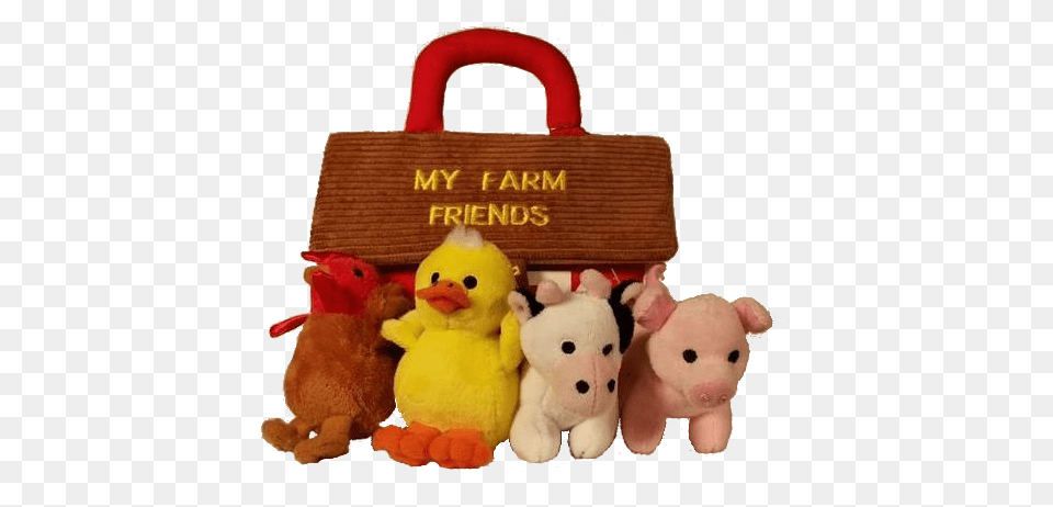 Stuffed Animal Farm Friends 8quot Plush Carrier By Aurora Stuffed Toy, Bag, Teddy Bear Png Image