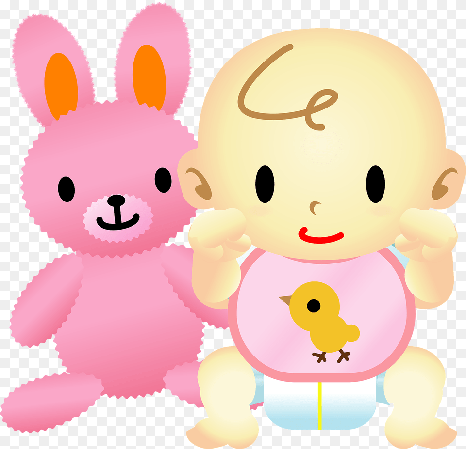 Stuffed Animal Rabbit And Baby Clipart, Toy, Person, Face, Head Free Png