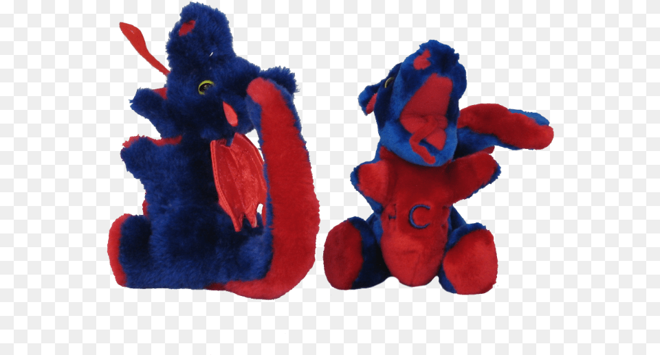 Stuffed Dragons In Royal Blue And Red Fabricclass Teddy Bear, Plush, Toy Png Image