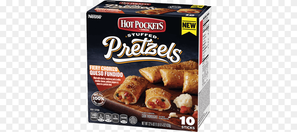 Stuffed Pretzel Fiery Chorizo Queso Fondido Hot Pocket Stuffed Pretzel, Dessert, Food, Pastry, Sandwich Free Png Download