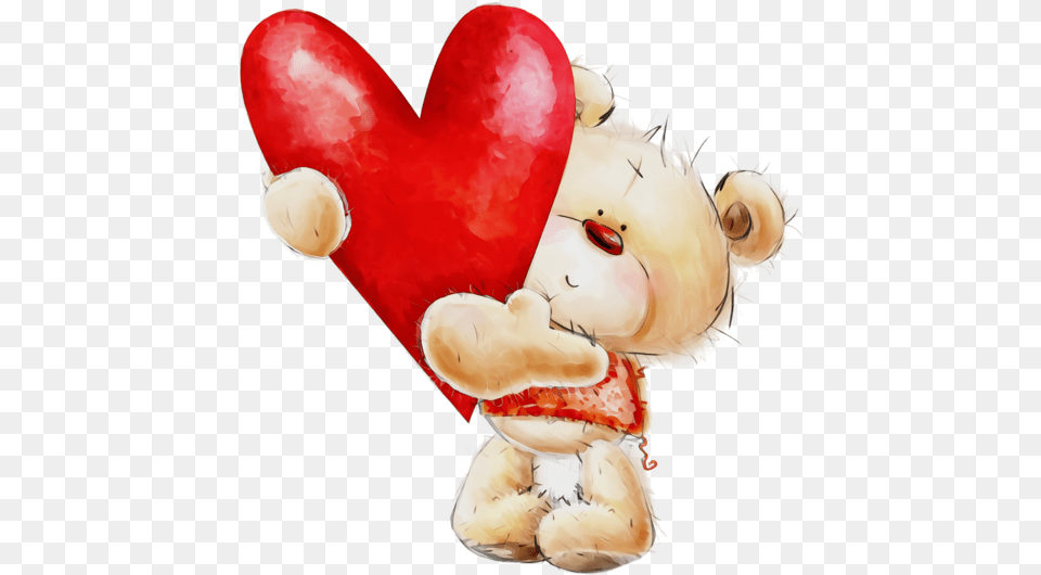 Stuffed Toy Heart Love For Valentines Red Transparent, Baby, Person, Teddy Bear Png