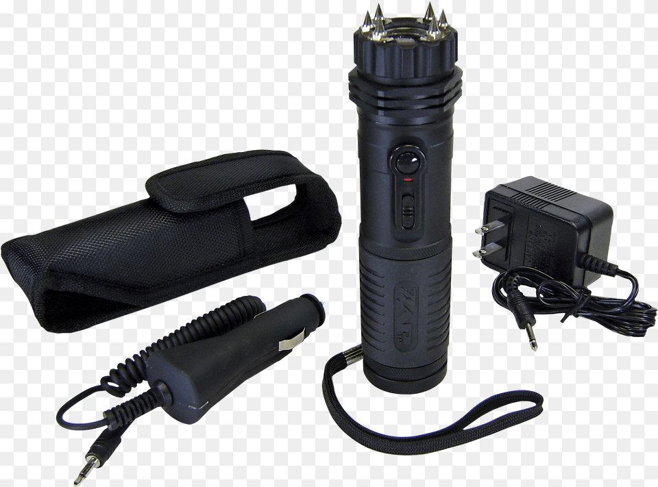 Stun Gun Flashlight With Spikes, Lamp, Adapter, Electronics Free Transparent Png