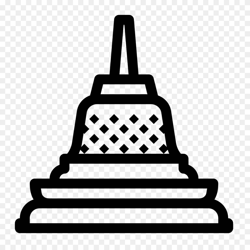 Stupa Of Borobudur Temple Icon, Gray Free Png