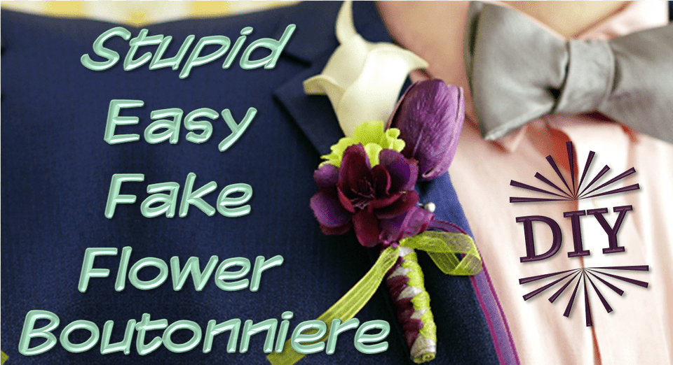 Stupid Easy Diy Fake Flower Boutonniere Left Of Normal Anniversary, Accessories, Tie, Formal Wear, Purple Free Transparent Png