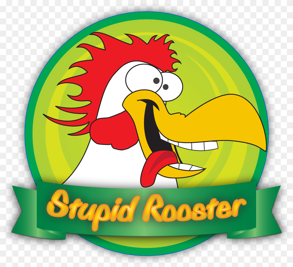 Stupid Rooster Logo Illustration, Cartoon Png Image