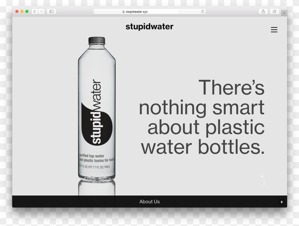 Stupidwater Microsite Glass Bottle, Water Bottle, Beverage, Mineral Water Free Png Download