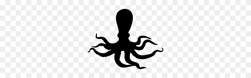 Sturdy Octopus Sticker, Silhouette, Animal, Dinosaur, Reptile Png Image