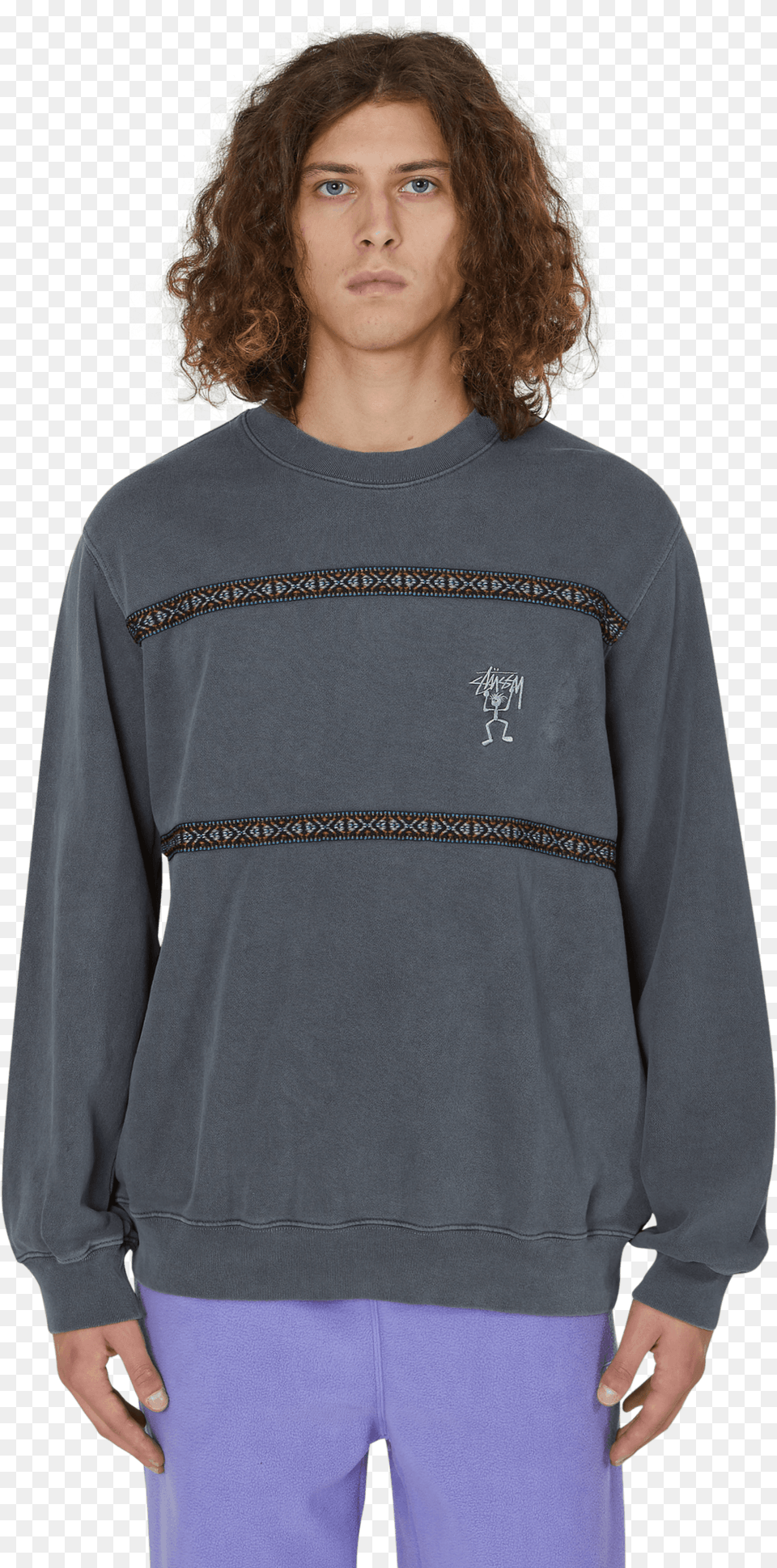 Stussy Pacific Webbing Terry Crew, Knitwear, Clothing, Sweatshirt, Sweater Free Transparent Png