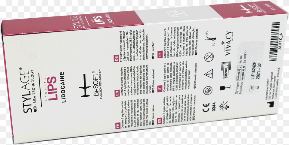 Stylage Special Lips Lidocaine Verso Box, Text, Business Card, Paper Free Transparent Png