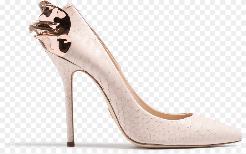 Style 23 Rose Pumps Pink Python With Pink Gold Rose Stiletto Heel, Clothing, Footwear, High Heel, Shoe Png Image