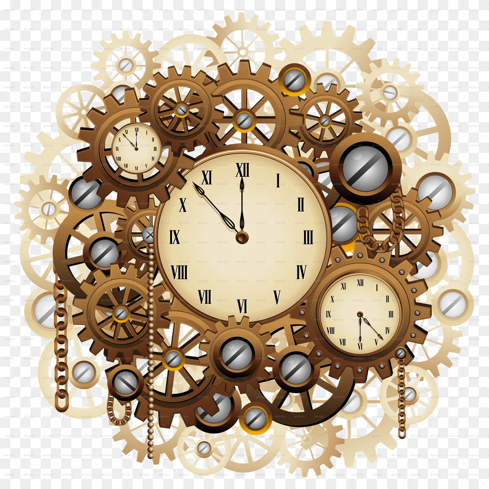 Style Clocks And Gears 5000 Steampunk Gears Clock Png