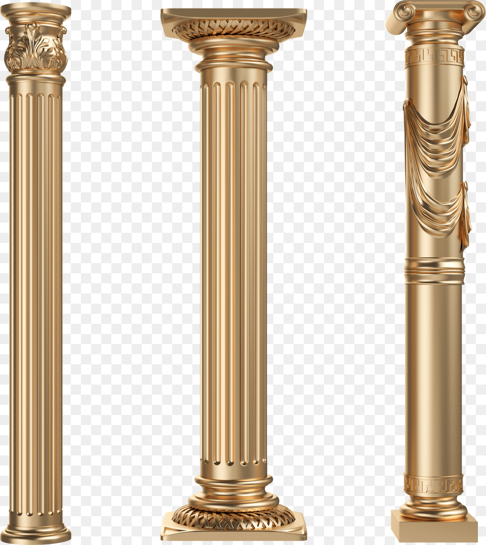 Style Gold Column Pole Roman Retro European Clipart Golden Pillar Free Transparent Png