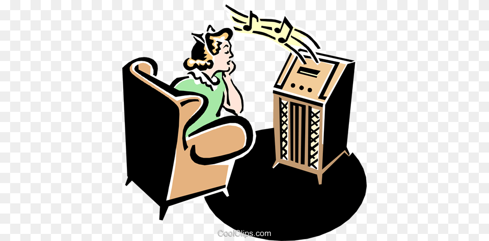 Style Radio With Teenager Listening Royalty 50s Teenagers Clipart, Furniture, Person, Face, Head Free Transparent Png