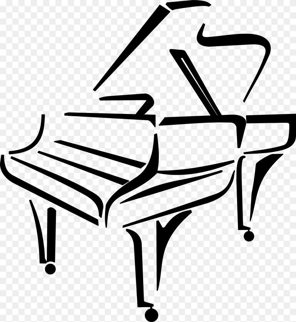 Stylised Piano, Gray Free Png