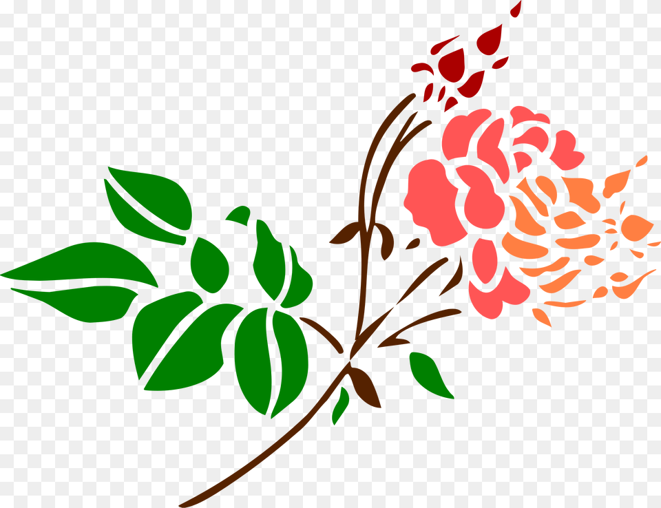 Stylised Rose 4 Clip Arts Line Art Design Color, Floral Design, Graphics, Pattern, Flower Png Image