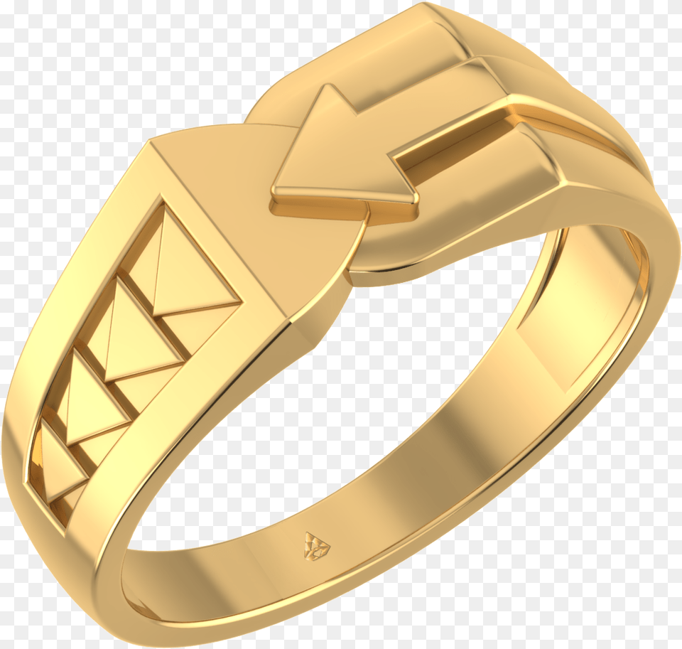 Stylish Arrow Design Gold Ring For Men Alapatt Diamonds Ring, Accessories, Jewelry Png