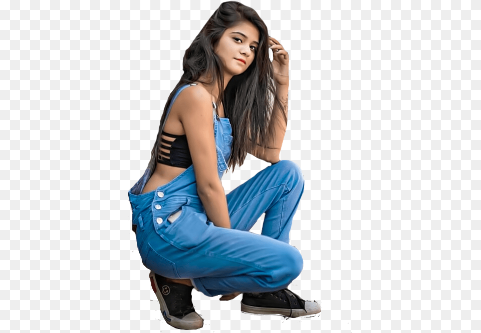 Stylish Pose Girl 2018 Hair Background Download, Clothing, Pants, Person, Head Free Png