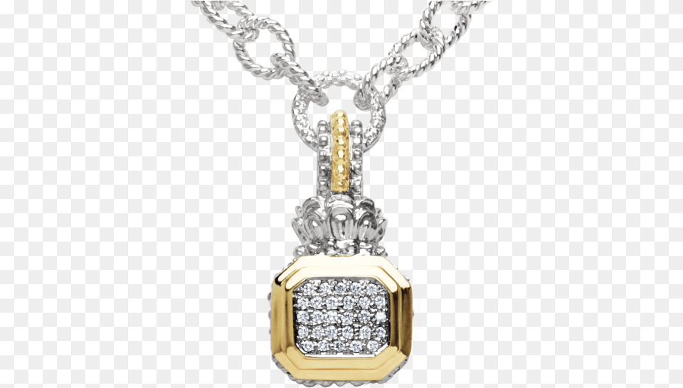 Stylish Silver And Gold Diamond Pendant By Vahan Locket, Accessories, Gemstone, Jewelry, Necklace Free Png Download