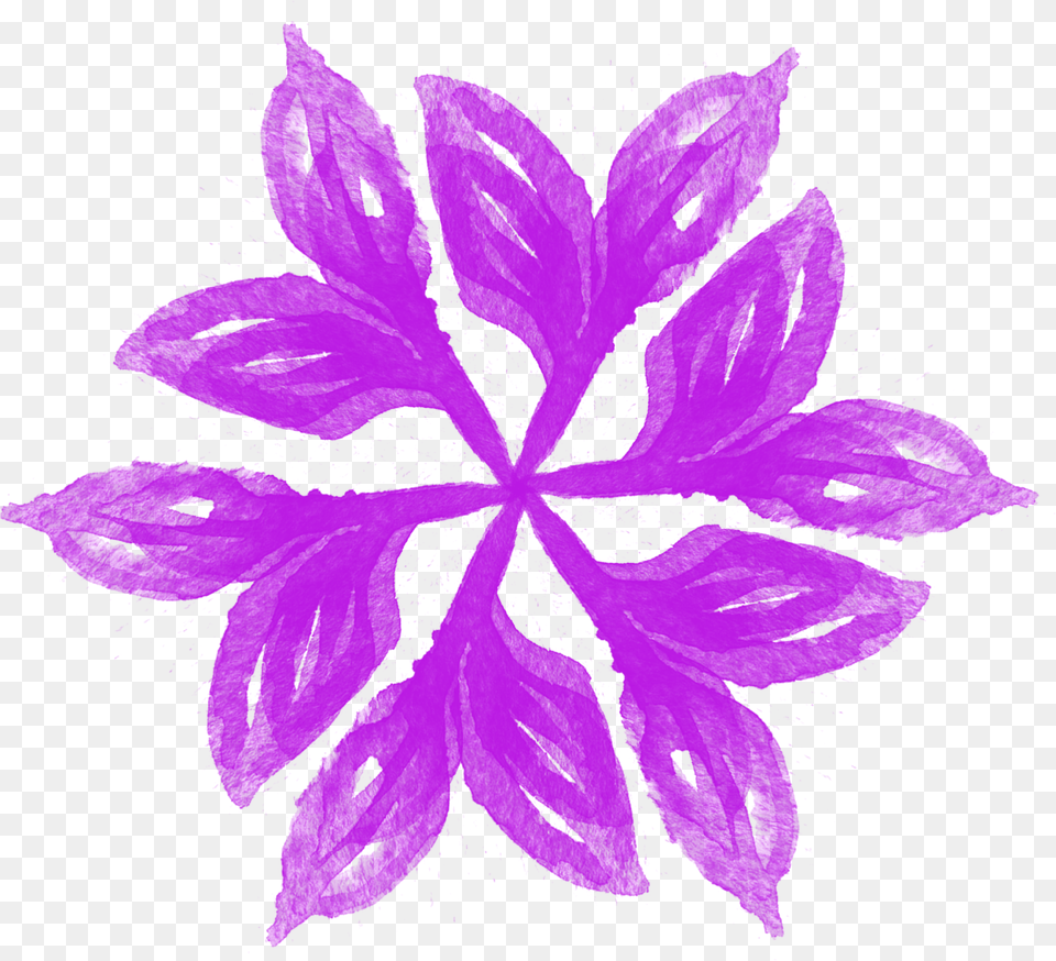 Stylish Watercolor Flower And Psd Illustration, Purple, Plant, Leaf, Herbs Free Png